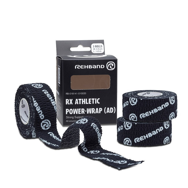 RX Athletic Power Wrap, 38mm x 4,5m Black (3-pack)